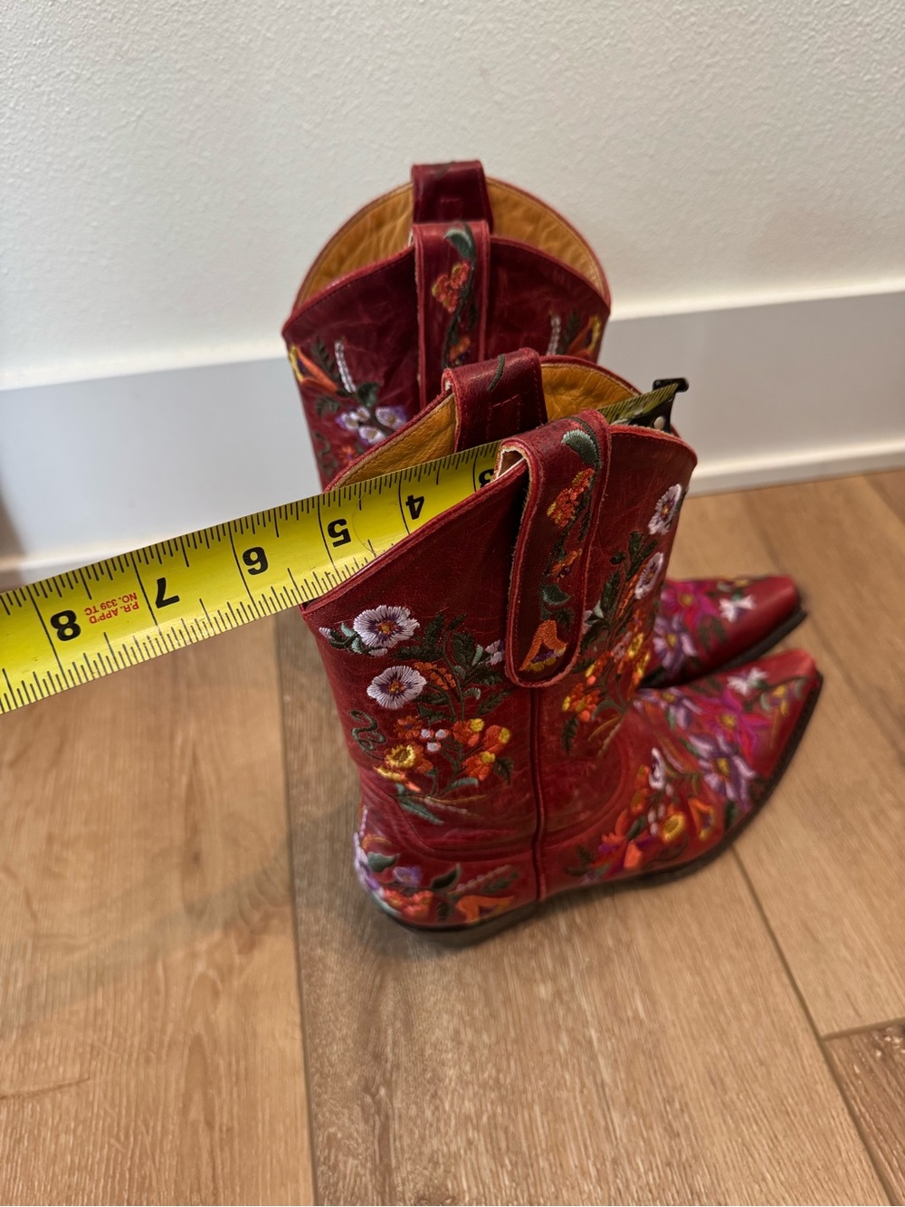 Old Gringo Sora Women's Red Ankle Boots with Floral Embroidery 7 B - Picture 10 of 16